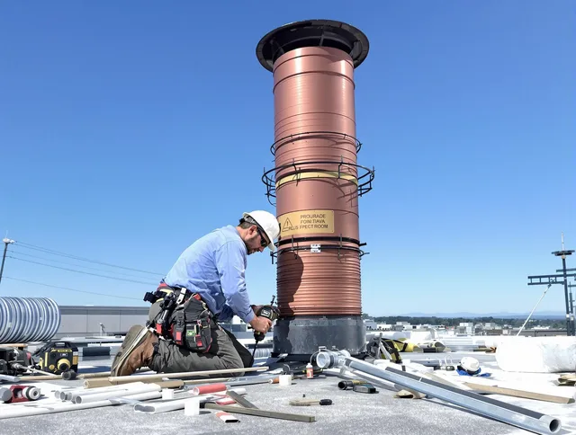 Installed chimney liner by Medway Chimney Sweep in Medway, MA