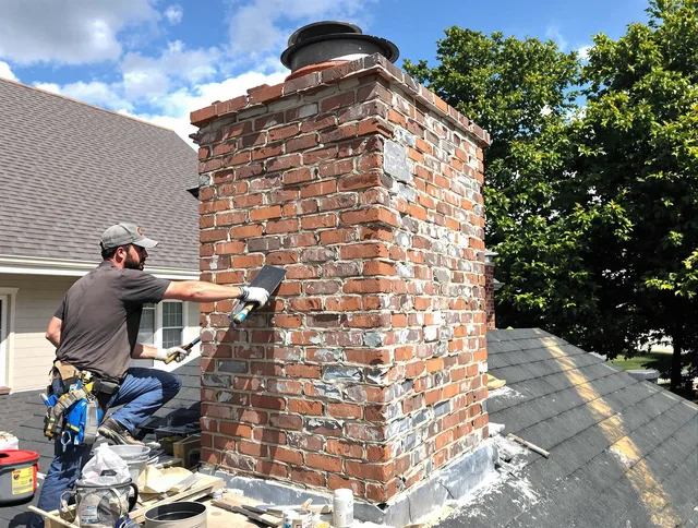 Completed chimney rebuild by Medway Chimney Sweep in Medway, MA