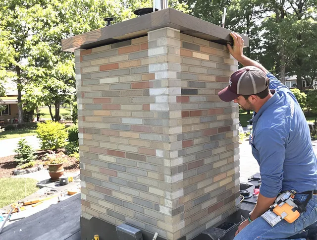 Medway Chimney Sweep completing a modern chimney remodel in Medway, MA