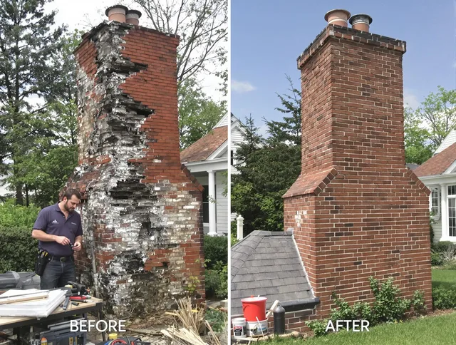 Medway Chimney Sweep performing a full chimney restoration in Medway, MA