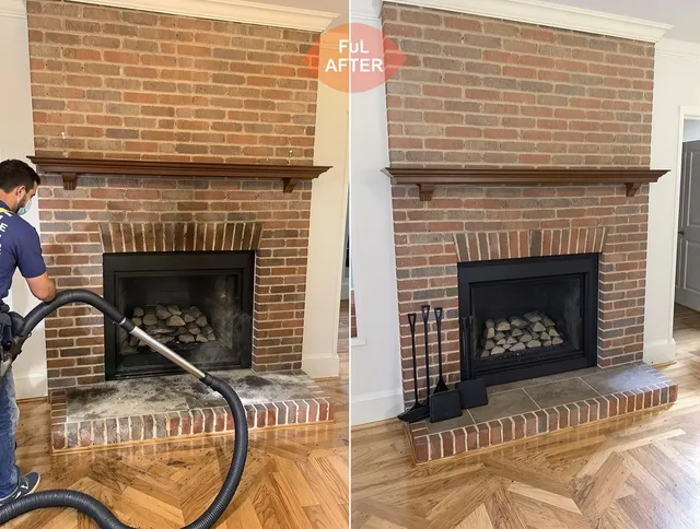 Medway Chimney Sweep carefully sanitizing a fireplace in Medway, MA