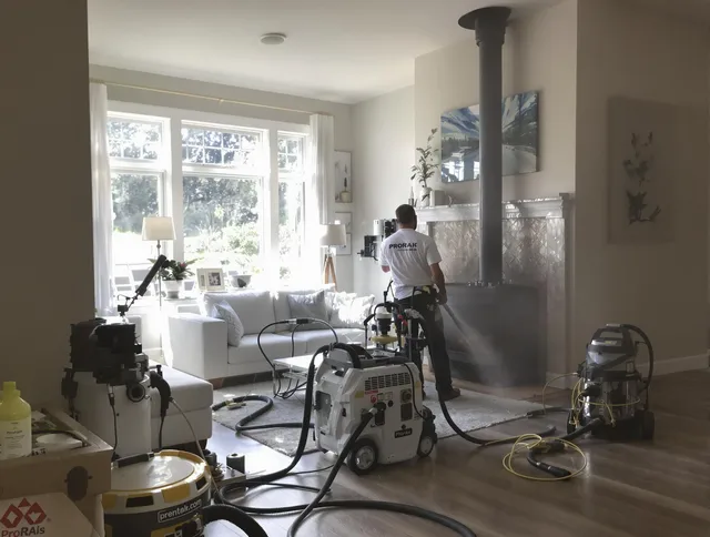 Soot removal service by Medway Chimney Sweep for a fireplace in Medway, MA